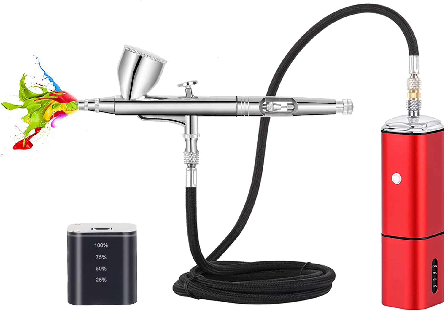  Airbrush Kit with Compressor Rechargeable Cordless