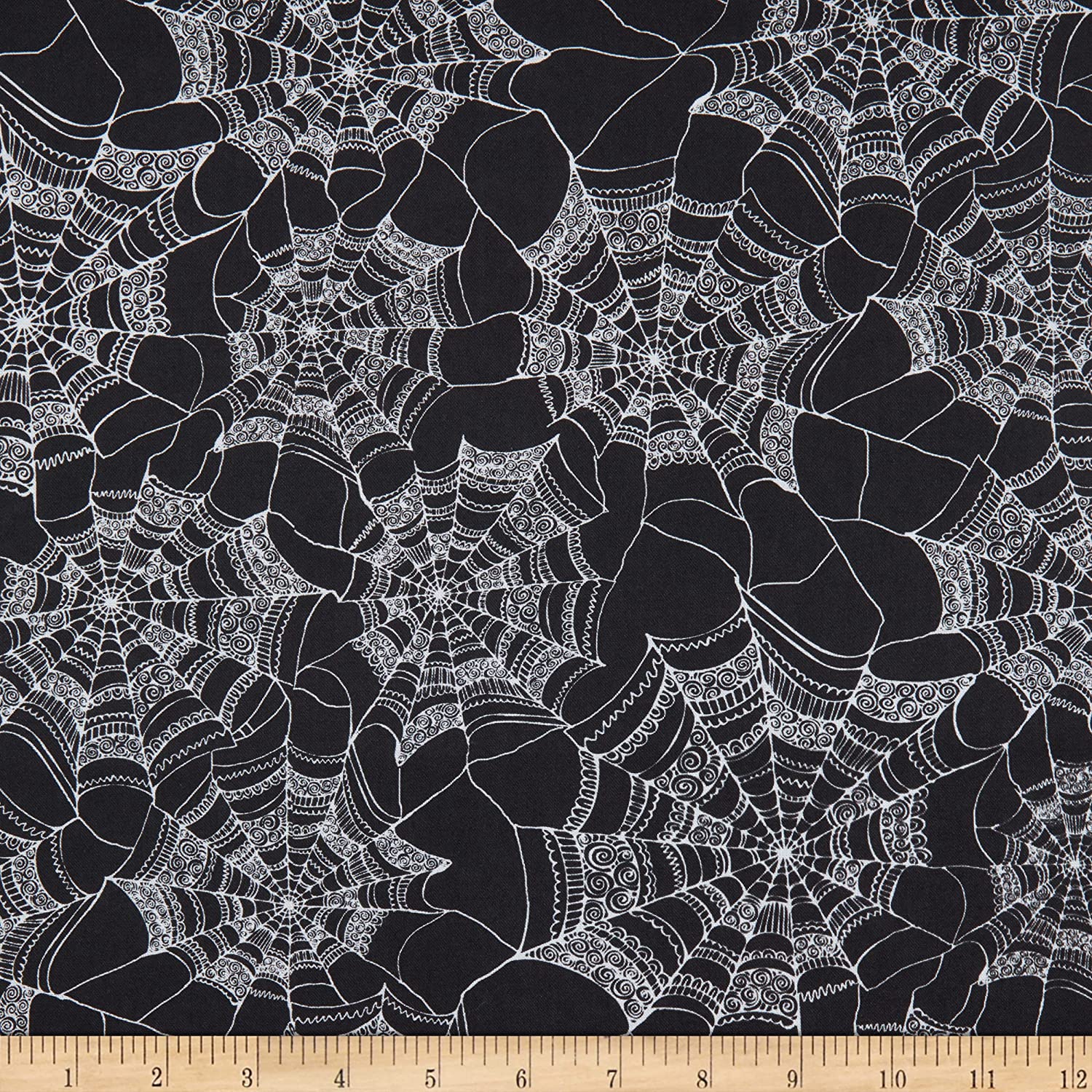 Misty Dots Black Cotton Fabric By The Yard