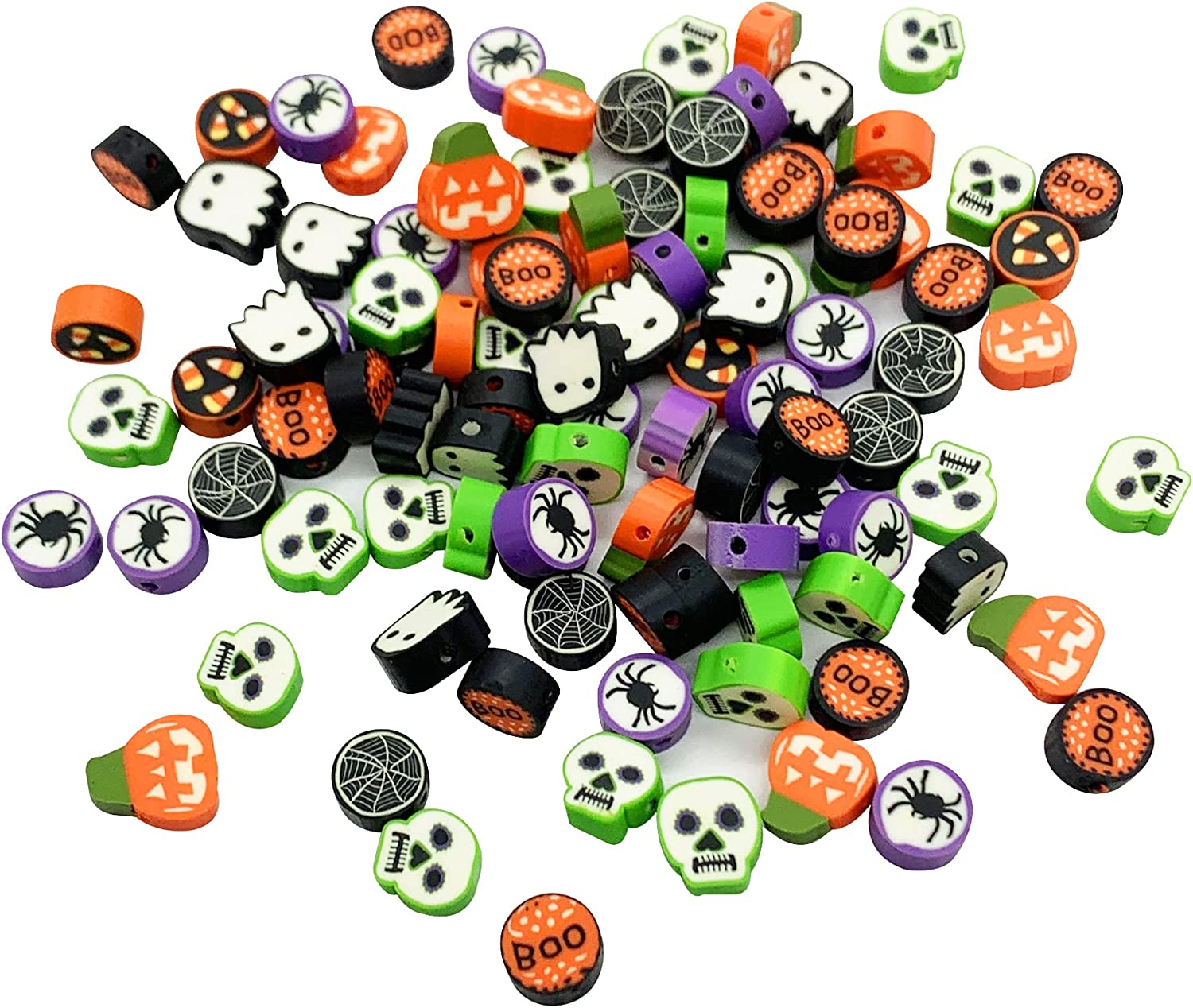  QUEFE 3600pcs Halloween 10 Strands Clay Beads, Polymer