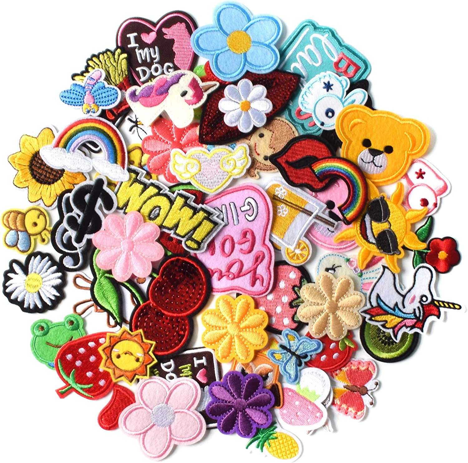  95 Pcs Assorted Styles Embroidered Patches Bulk Random Sew on  Iron on Patch Applique DIY Backpack Patches Clothing Repair Patches for  Clothes Dress Hat Jeans, Mixed Styles : Arts, Crafts 