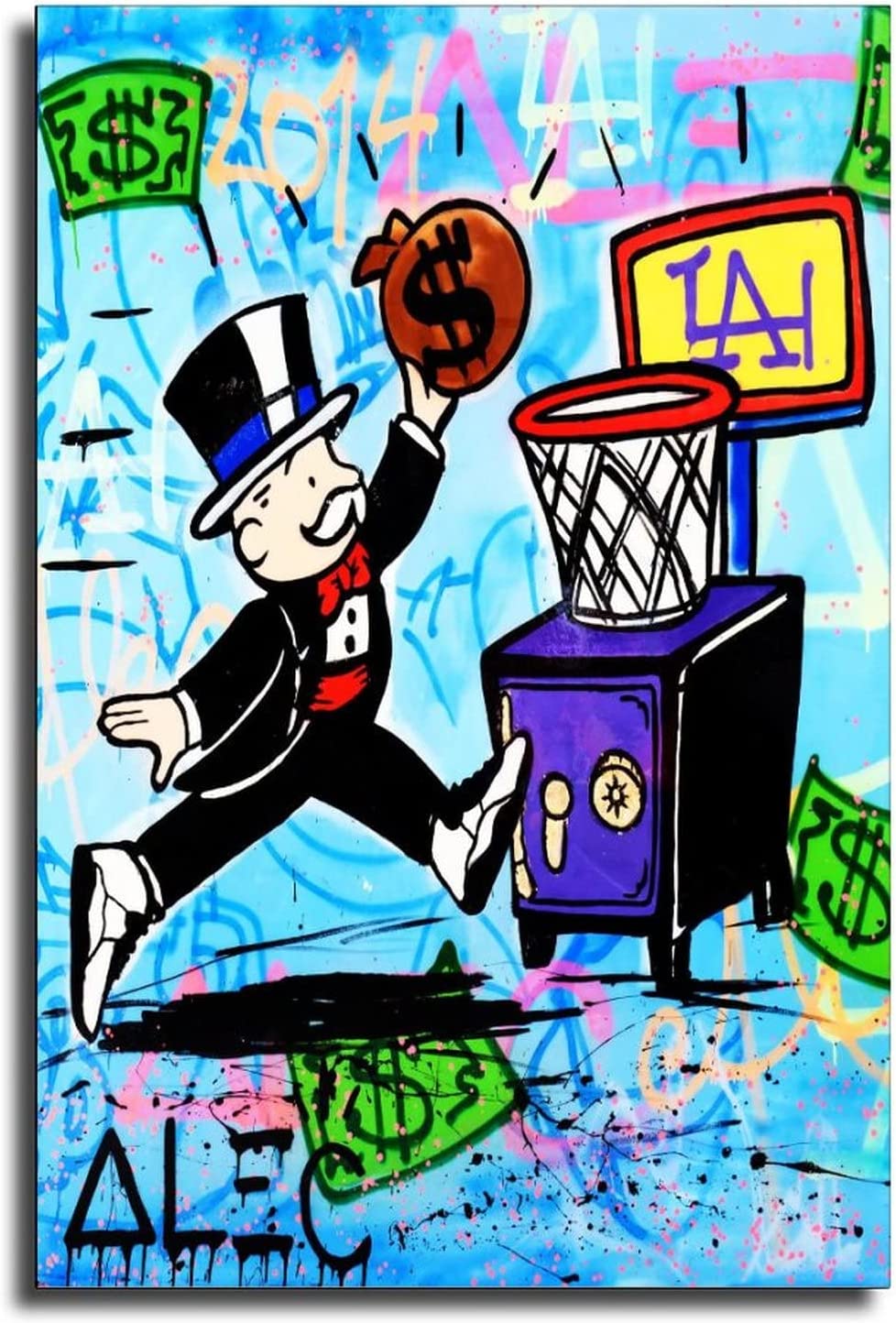 LARGE 11X14 - Designer LV Monopoly Man Poster - Glam Fashion Design - Urban  Street Art - Graffiti Wall Art Print - Room Decoration for Dorm, Office