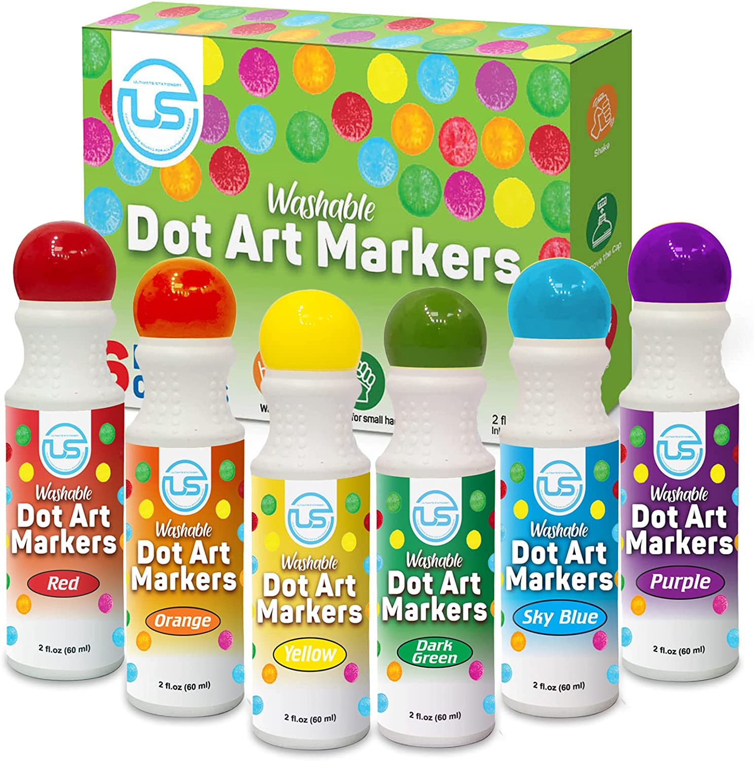  Yuanhe Bingo Daubers Dot Markers Mixed Colors Set of 6