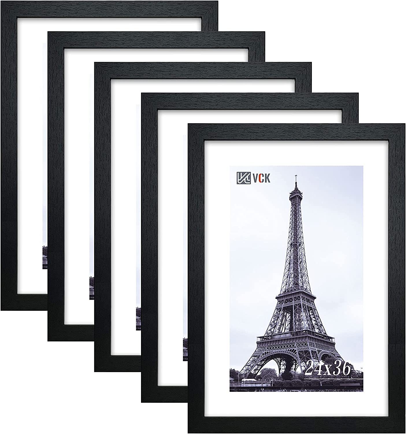 24x36 Poster Frame Black without Mat or 20x30 Picture Frame with Mat 
