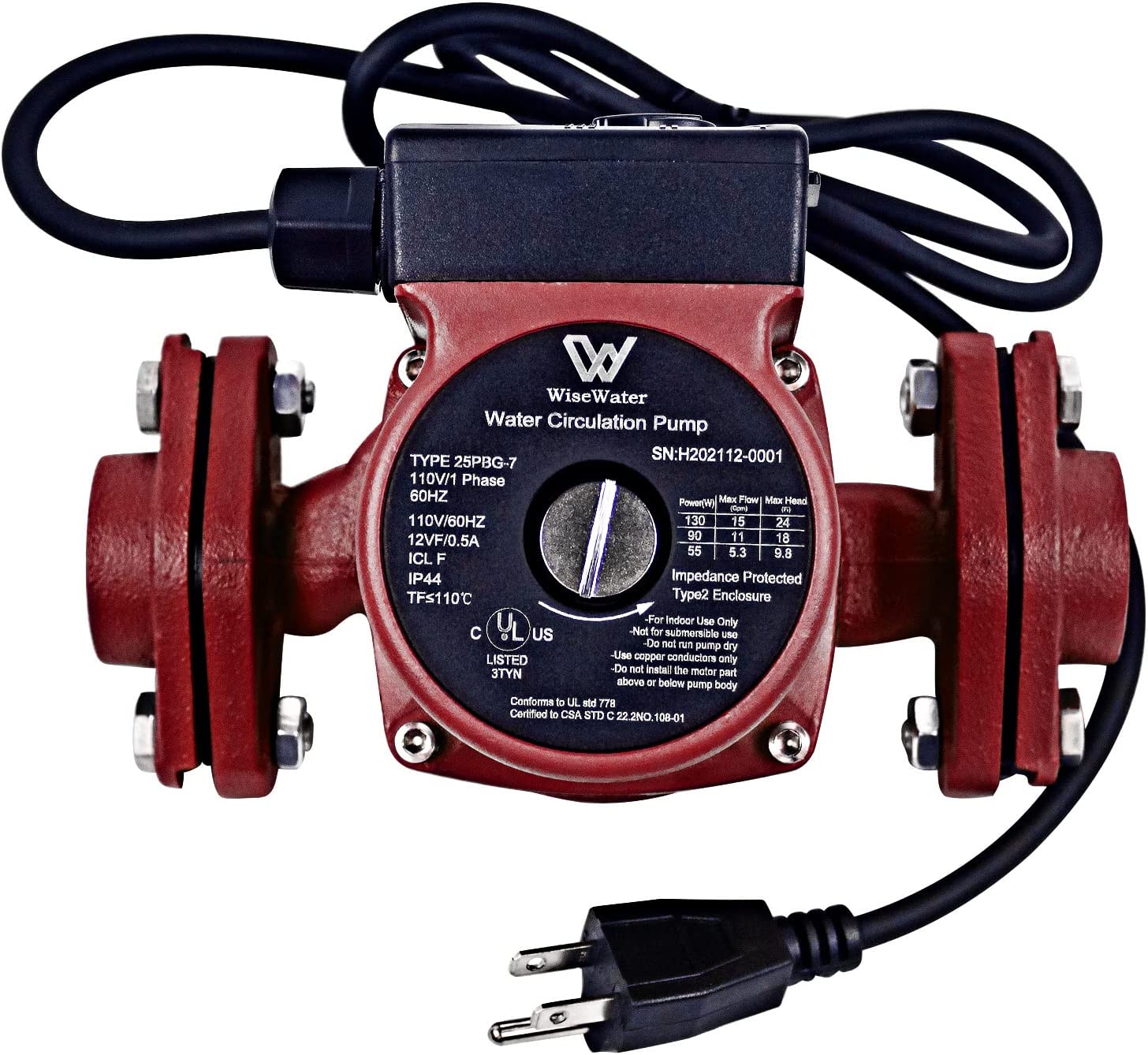 Happybuy Recirculating Pump, 93W 110V Water Circulator Circulating