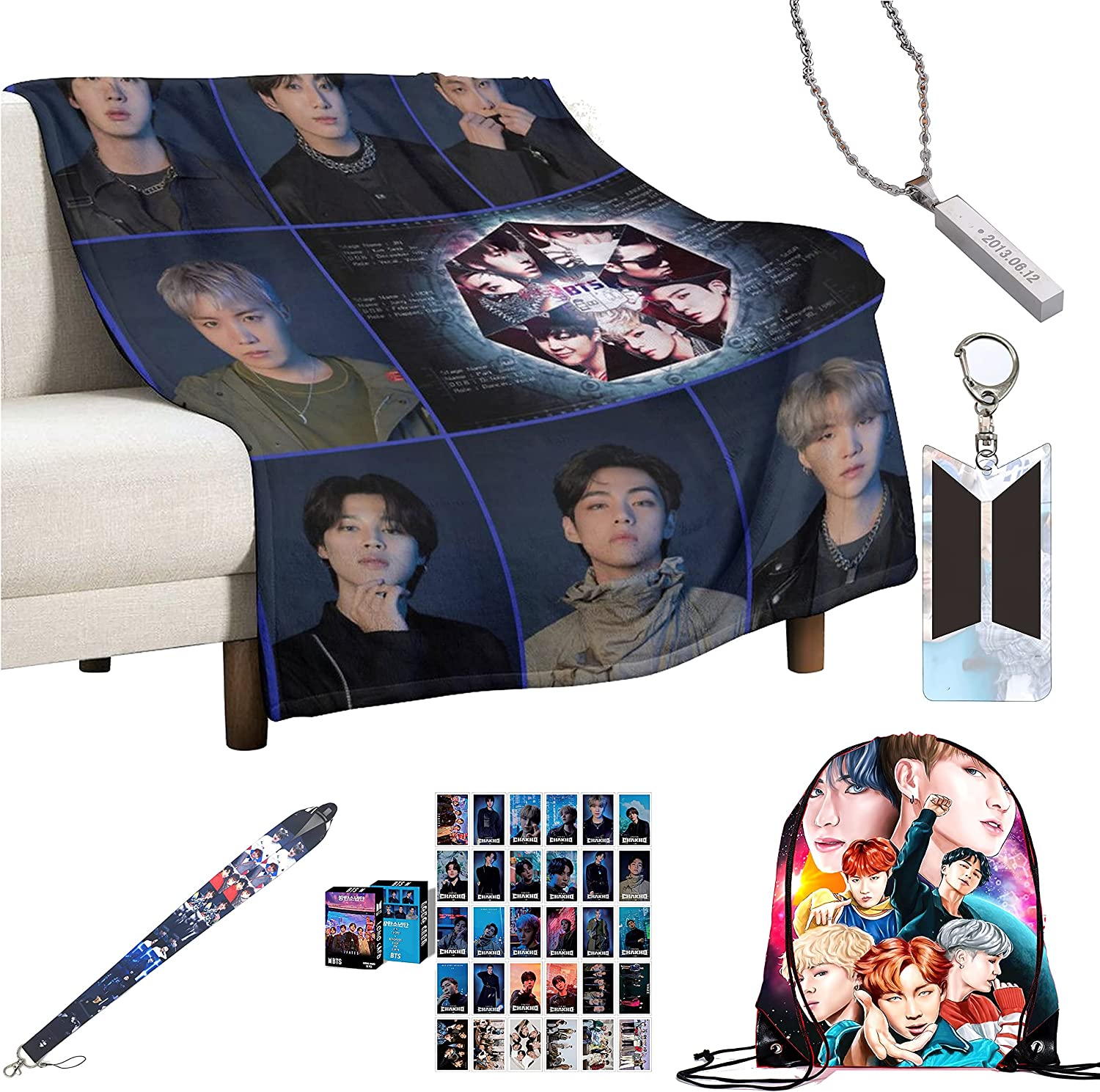 Fans Bangtan Boys Bag Gift Sets Including Drawstring Bag Backpack  Stickers,Lanyard,Face-Masks,Keychain,Necklace,Bracelets,Phone Ring Holder,  Button Pins : : Bags, Wallets and Luggage