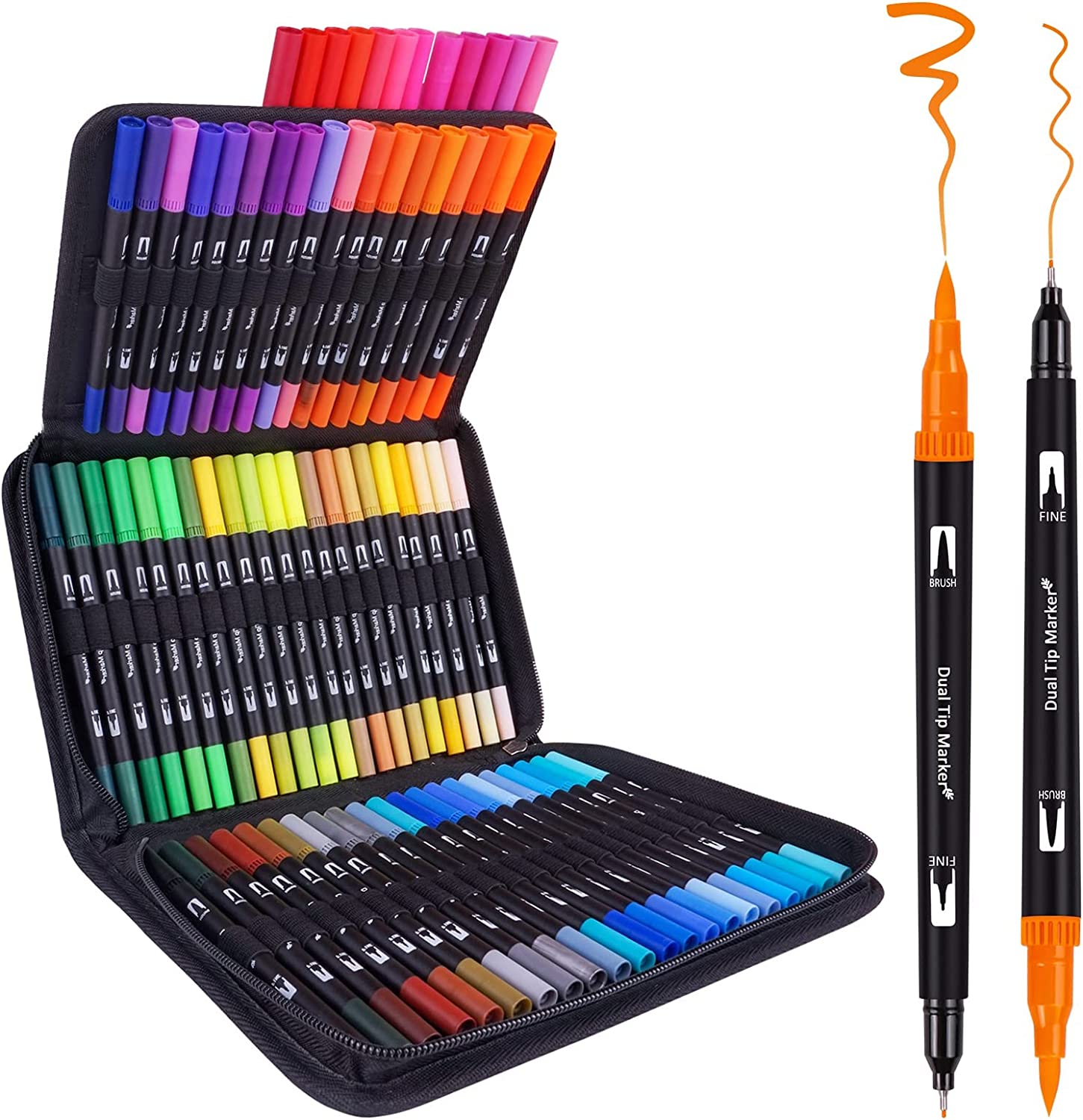  TongFu Alcohol Brush Markers, 72+1 Colors Markers Set, Drawing  Markers for Adults Coloring, Drawing, Illustration, Sketching, Card Making,  Brush Markers for Kids, Beginners, Artists with Case : Arts, Crafts & Sewing