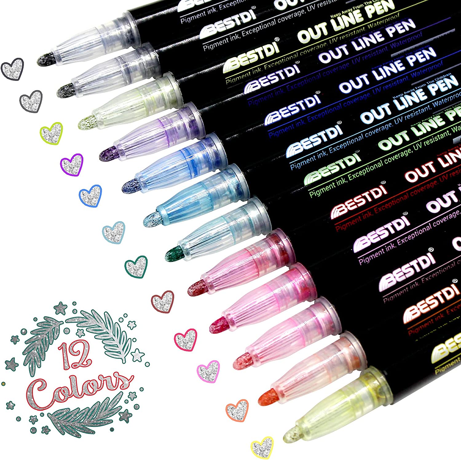 Super Squiggles Shimmer Pens Magic Silver Metallic Self Outline