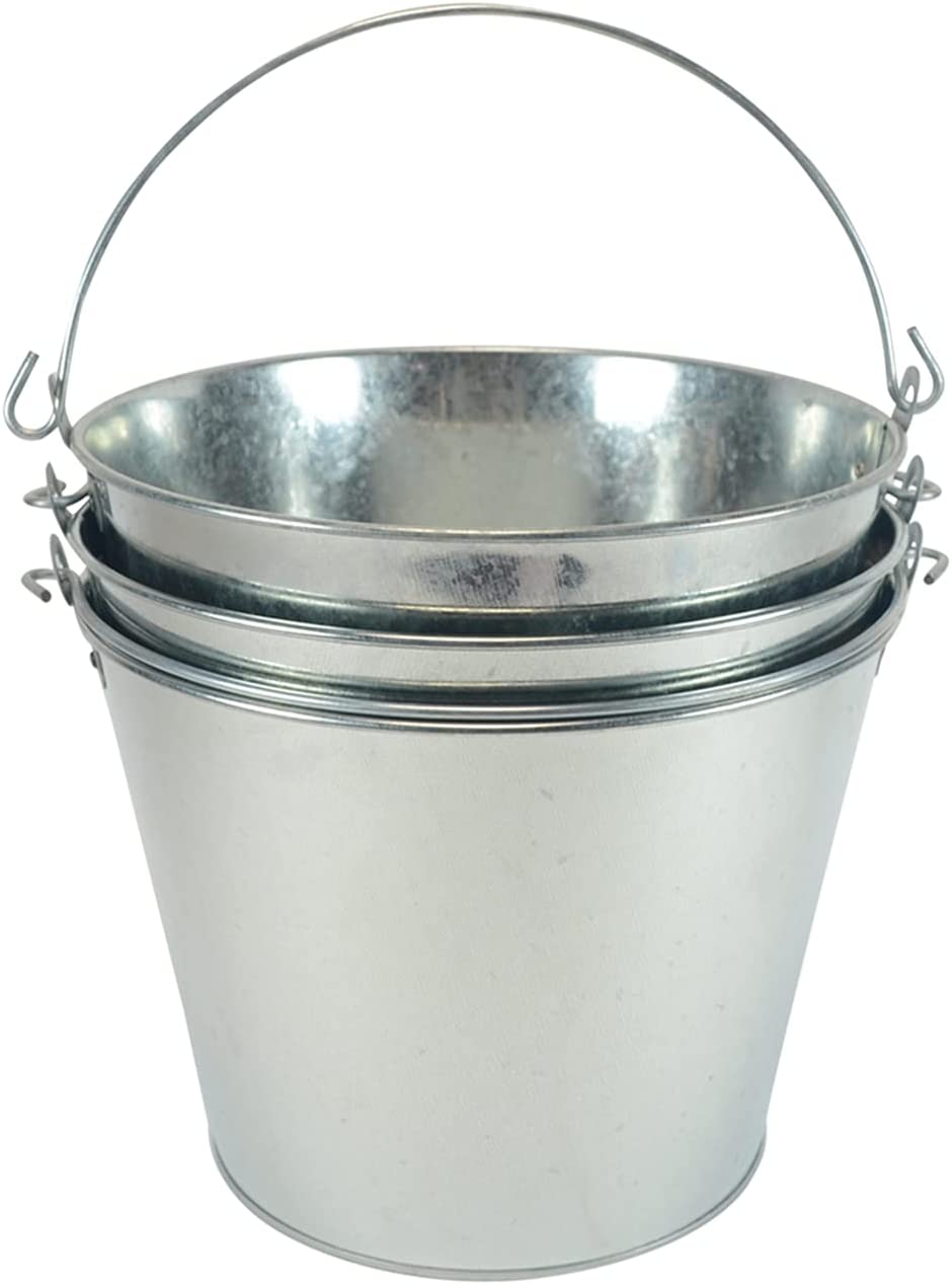 Juvale 12 Pack Small Tin Pails with Handles, Galvanized Metal Buckets for  Decoration, 4.7 In