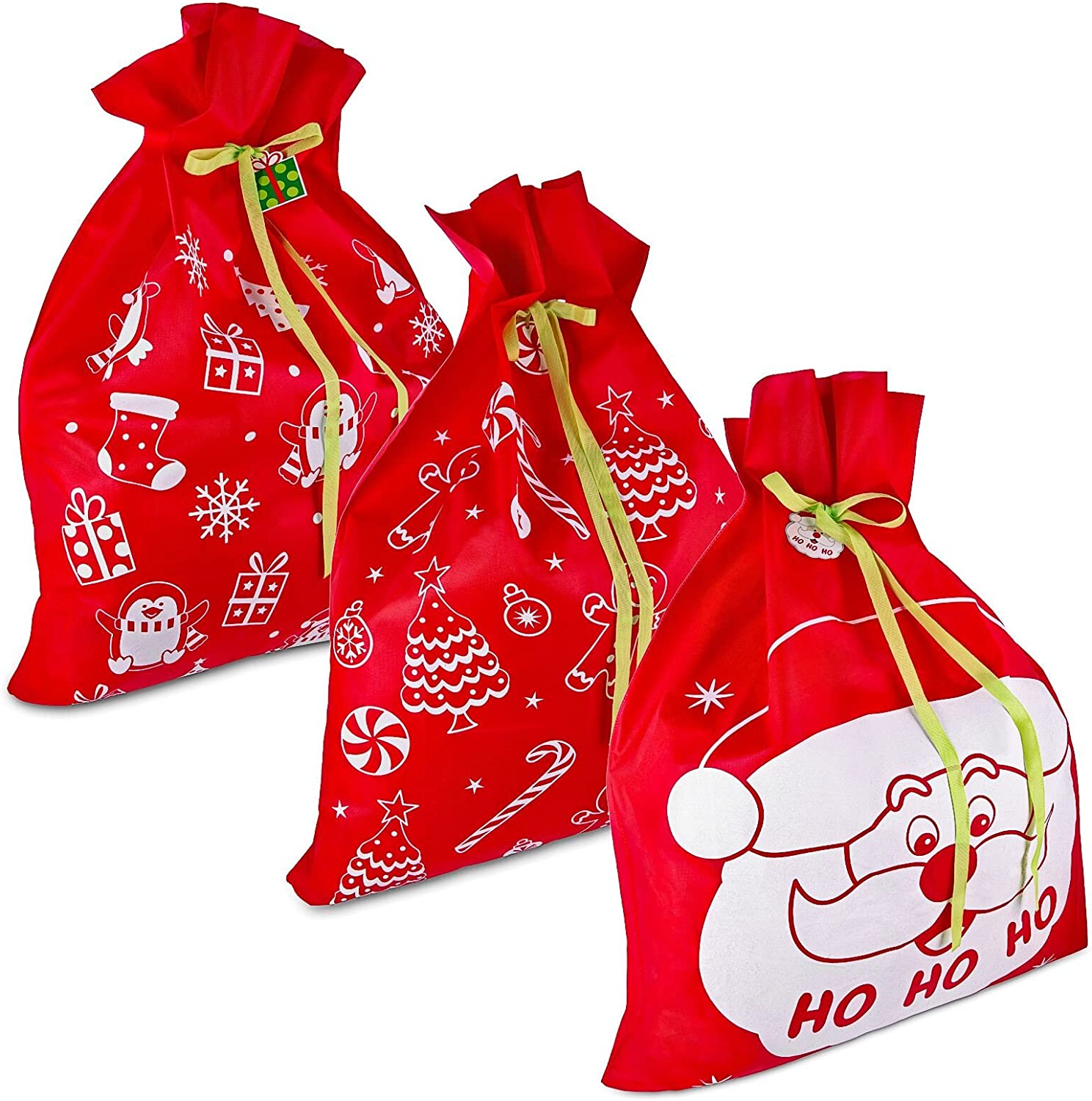 Amazon.com: COMYCLE Santa Sacks Drawstring Christmas Bags, Gift Sacks Large  Santa Bag Can Be Used as Christmas Candy Bags Christmas Party Decoration  Gifts-Sant : Health & Household