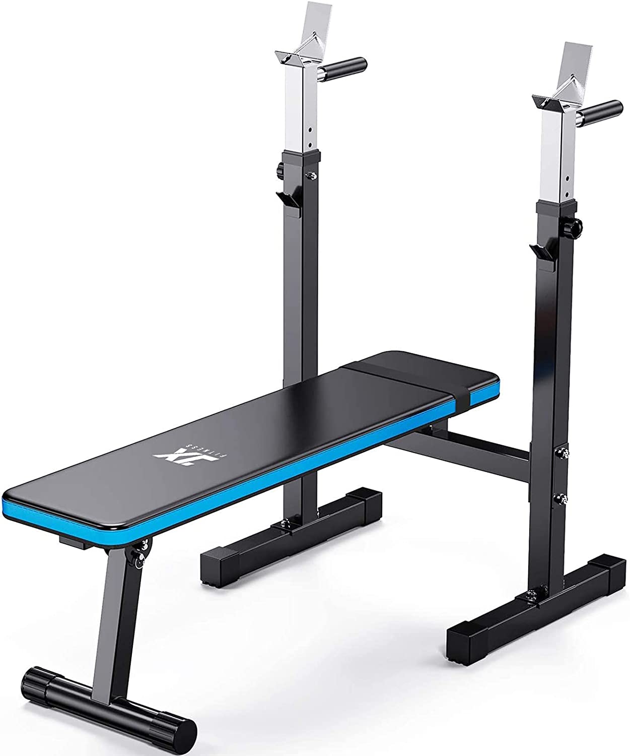 JX FITNESS Weight Bench with Squat Rack, Bench Press Rack Two