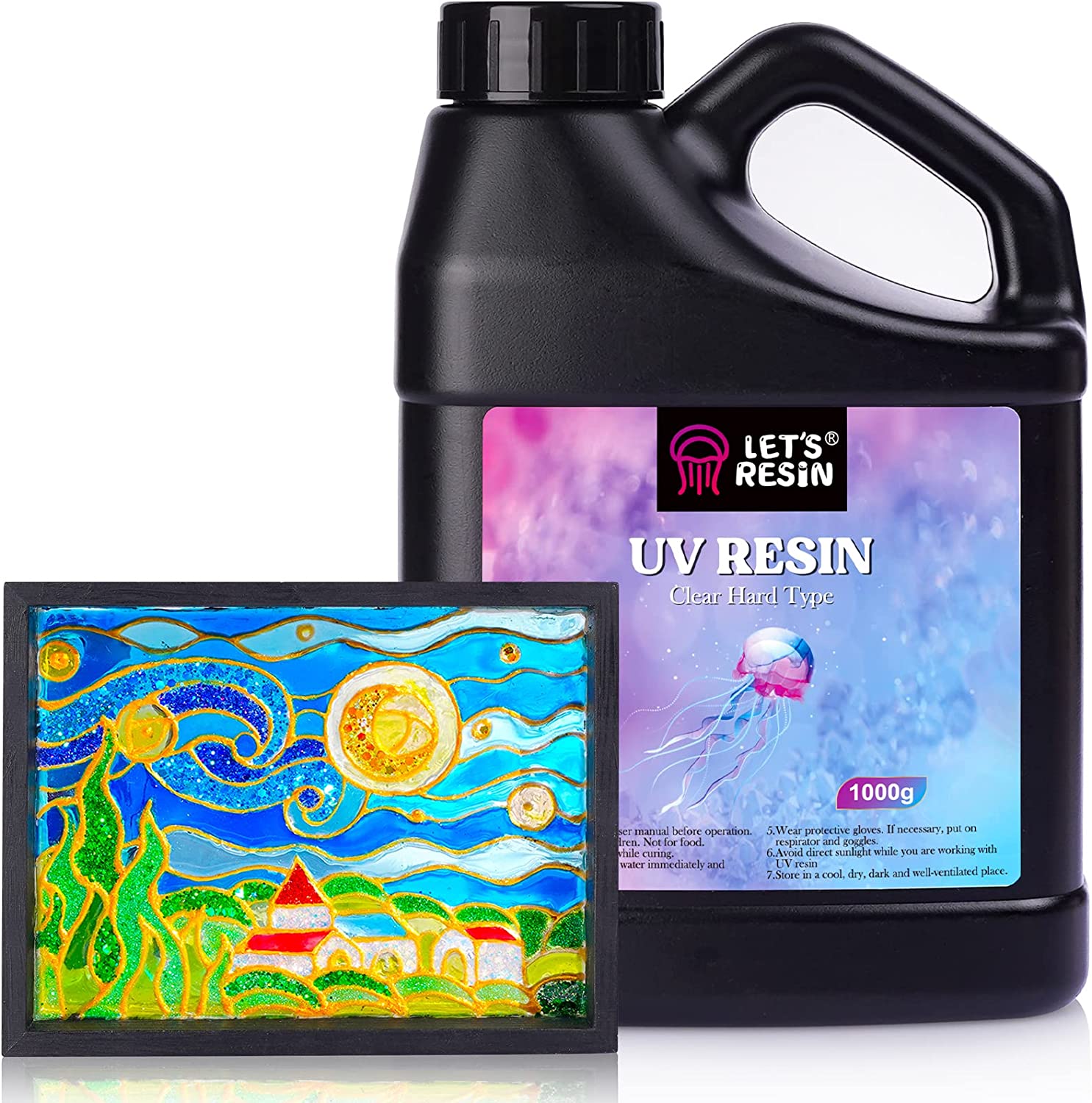 LET'S Resin UV Resin,upgraded 500g Clear UV Resin Kit Hard Type