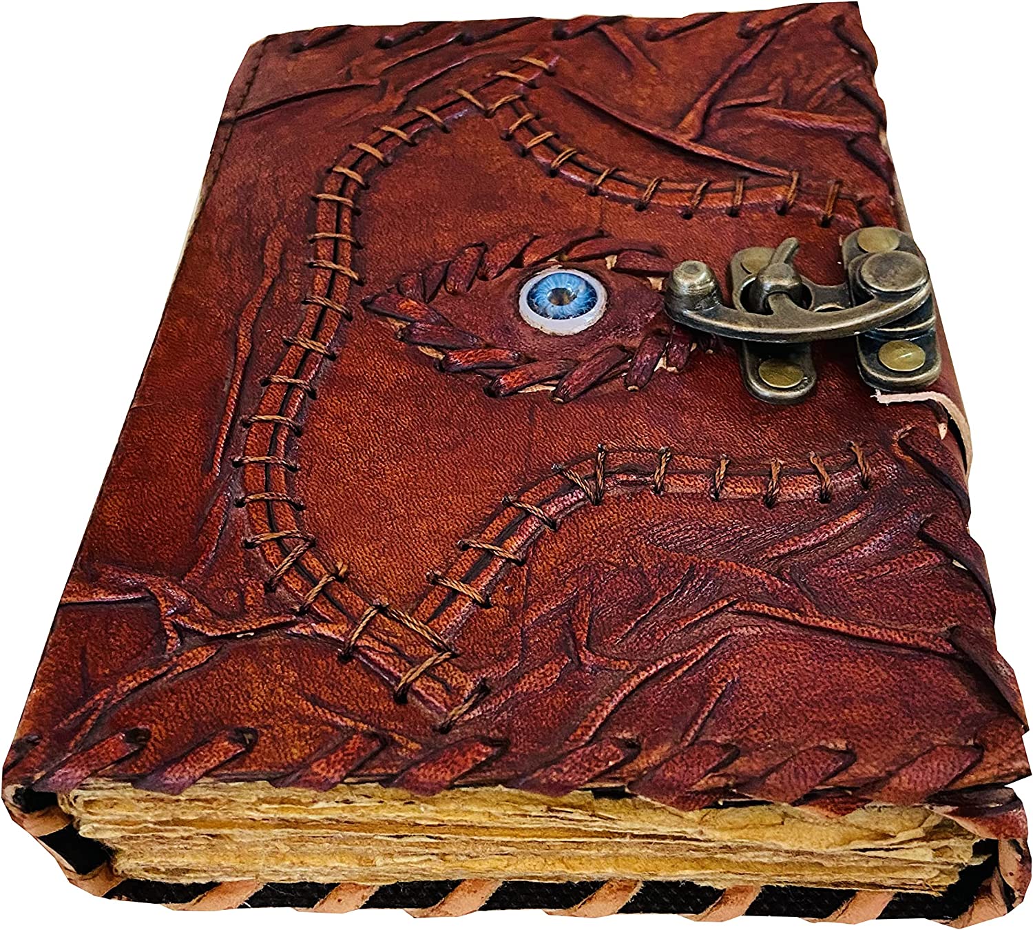  C CUERO Hocus Pocus Book of Spells Leather Journal Evil Eye  Diary Girmoire Book Spell Book Prop Gifts : Office Products