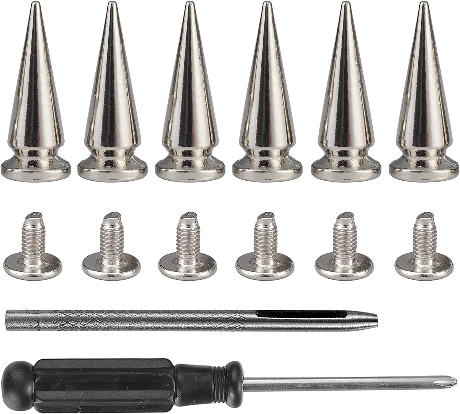 Punk Spikes And Studs, 60 Pcs Metal Punk Studs, Bullet Cone Spikes