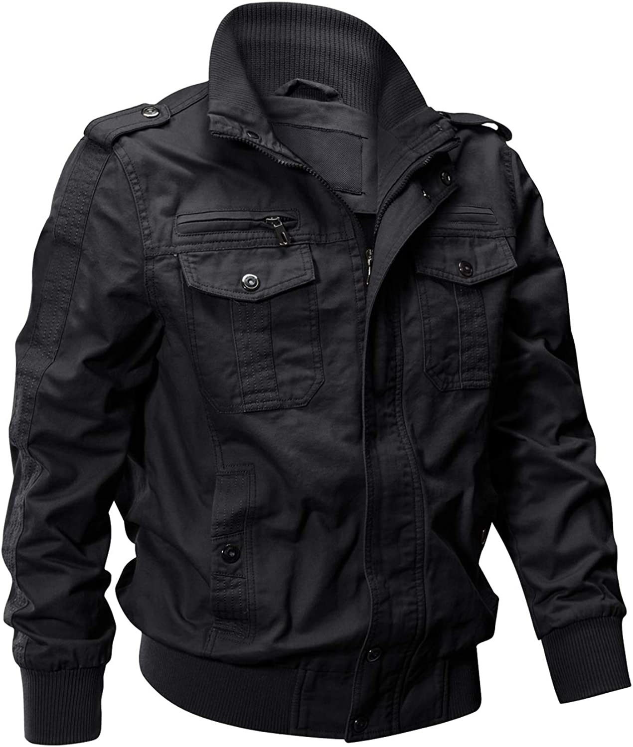 MAGCOMSEN Men's Hoodie Fleece Jacket 6 Zip-Pockets Warm Winter Jacket  Military Tactical Jacket