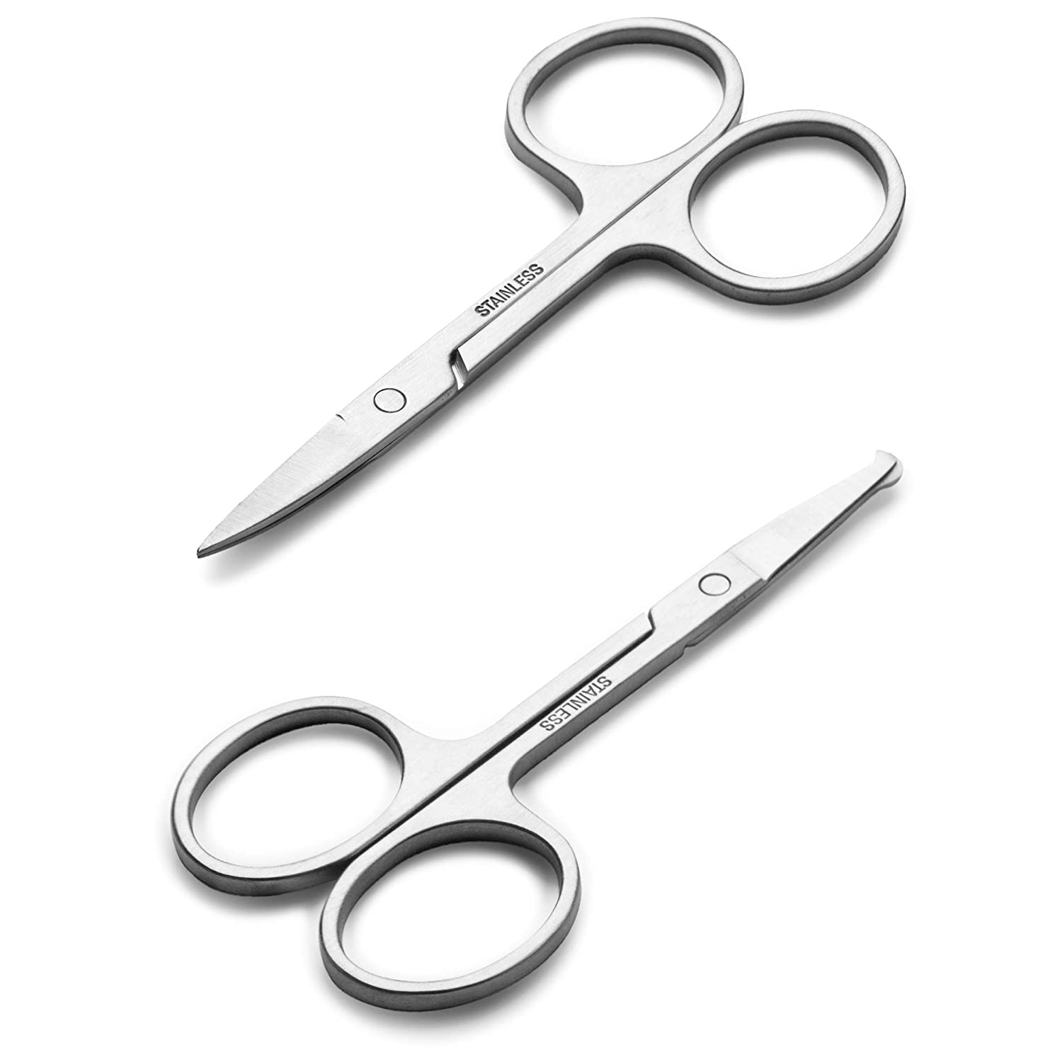 2 Pack Curved Craft Scissors Small Scissors Beauty Eyebrow Scissors  Stainless Steel Trimming Scissors for Eyebrow Eyelash Extensions, Facial  Nose Hair 