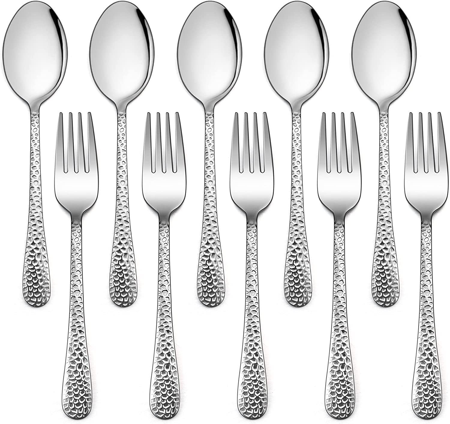 LIANYU 10-Piece Kids Silverware Set, Rainbow Toddler Utensils