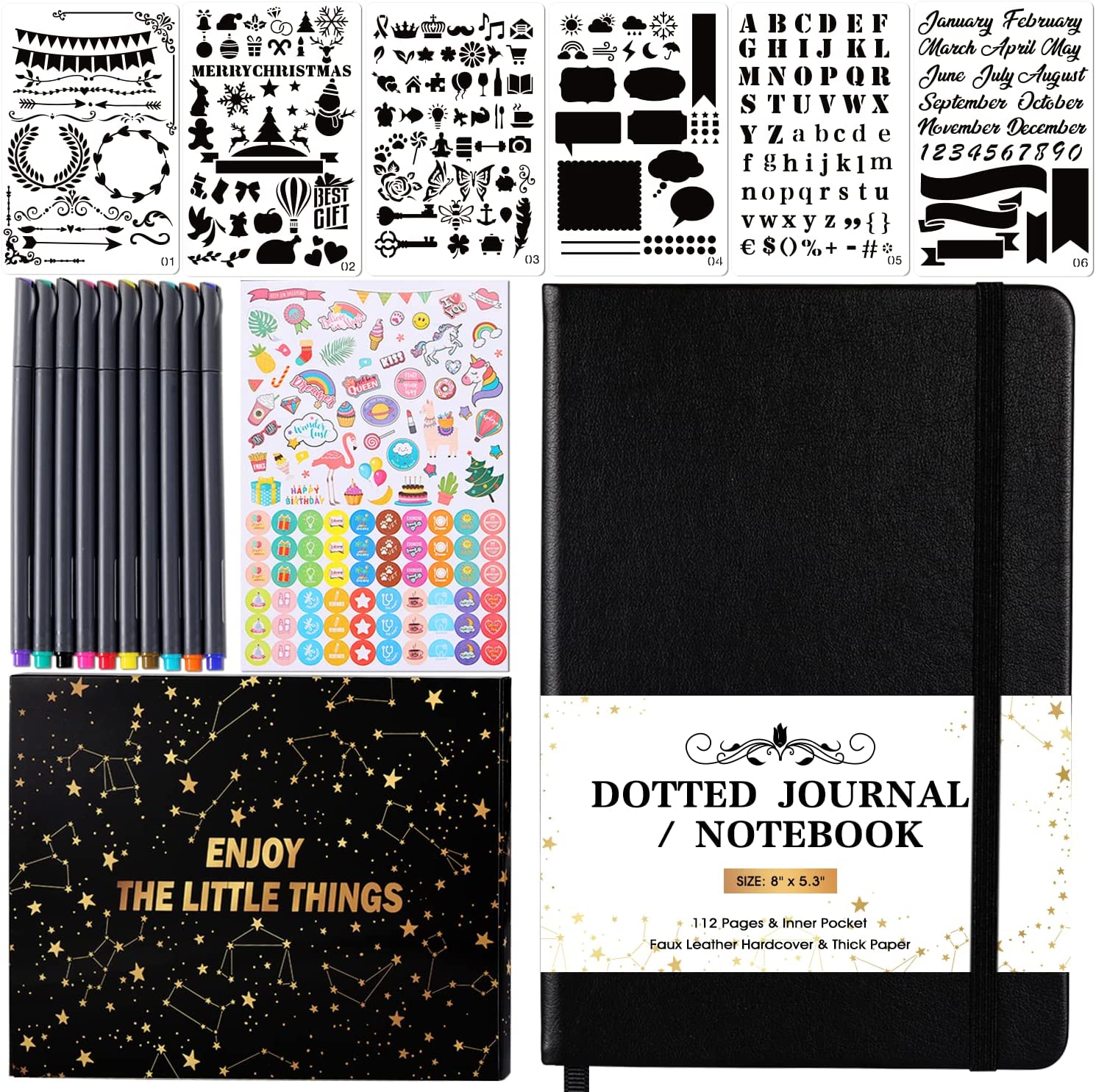  Bullet Dotted Journal Kit, Dotted Journal Set with A5 140GSM  No-Bleed Notebook, 12 Markers, Organizer Bag, 5 Washi Tapes, Scissor, Clip,  Ruler, Journaling Kit Set for Diary Schedule Planner-Teal : Office