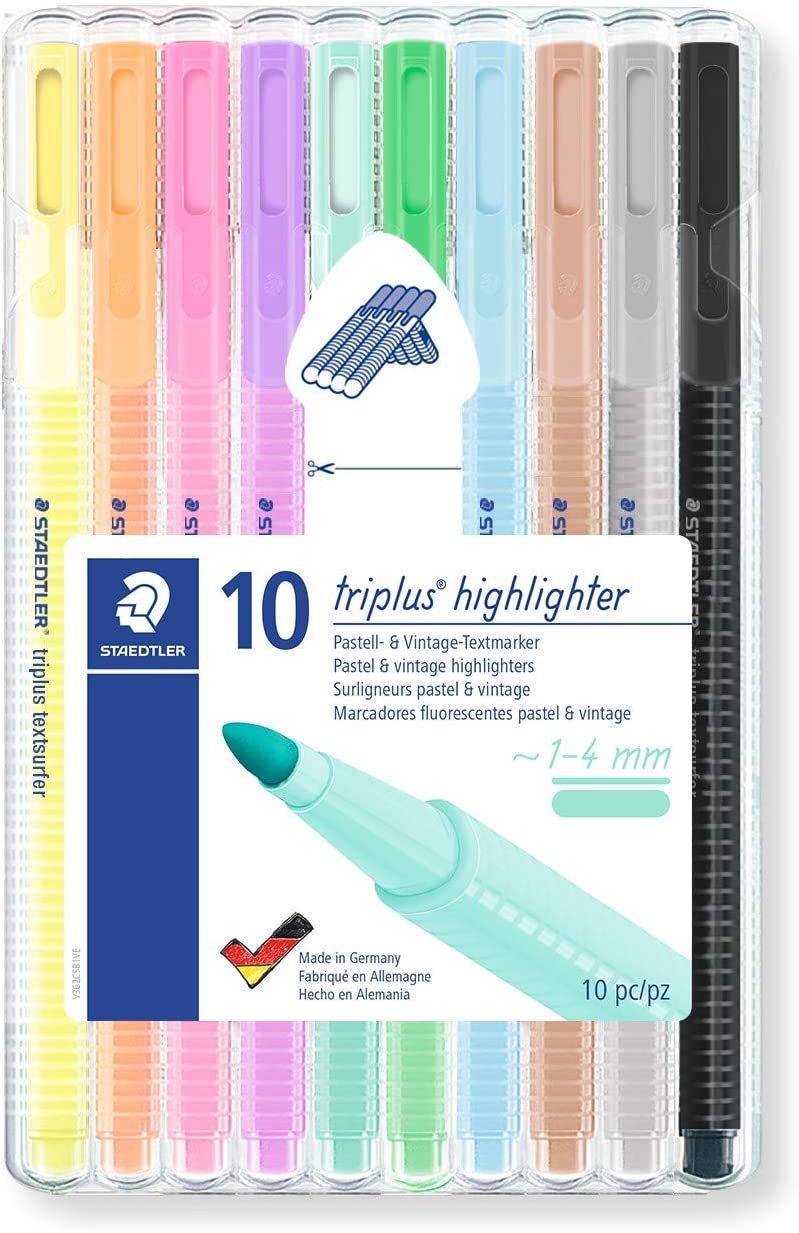 Staedtler Triplus Fineliner Pens, .3mm, Metal Clad Tip, 20-Pack, Assorted  (334SB20BK) 