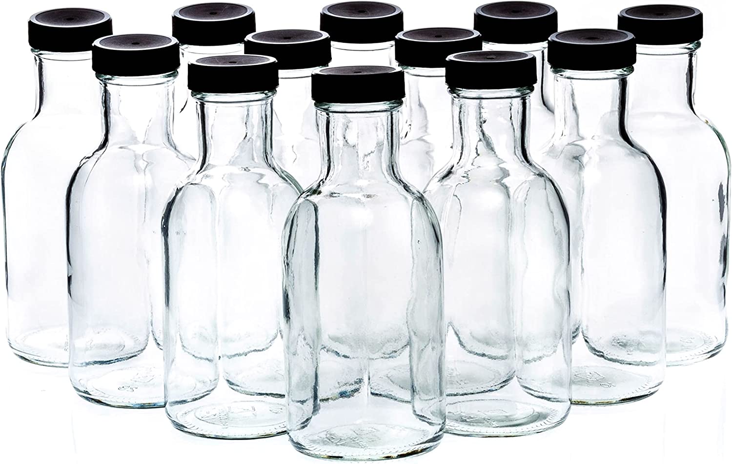  GMISUN 2 oz Small Clear Glass Bottles, 12 Pack Shot