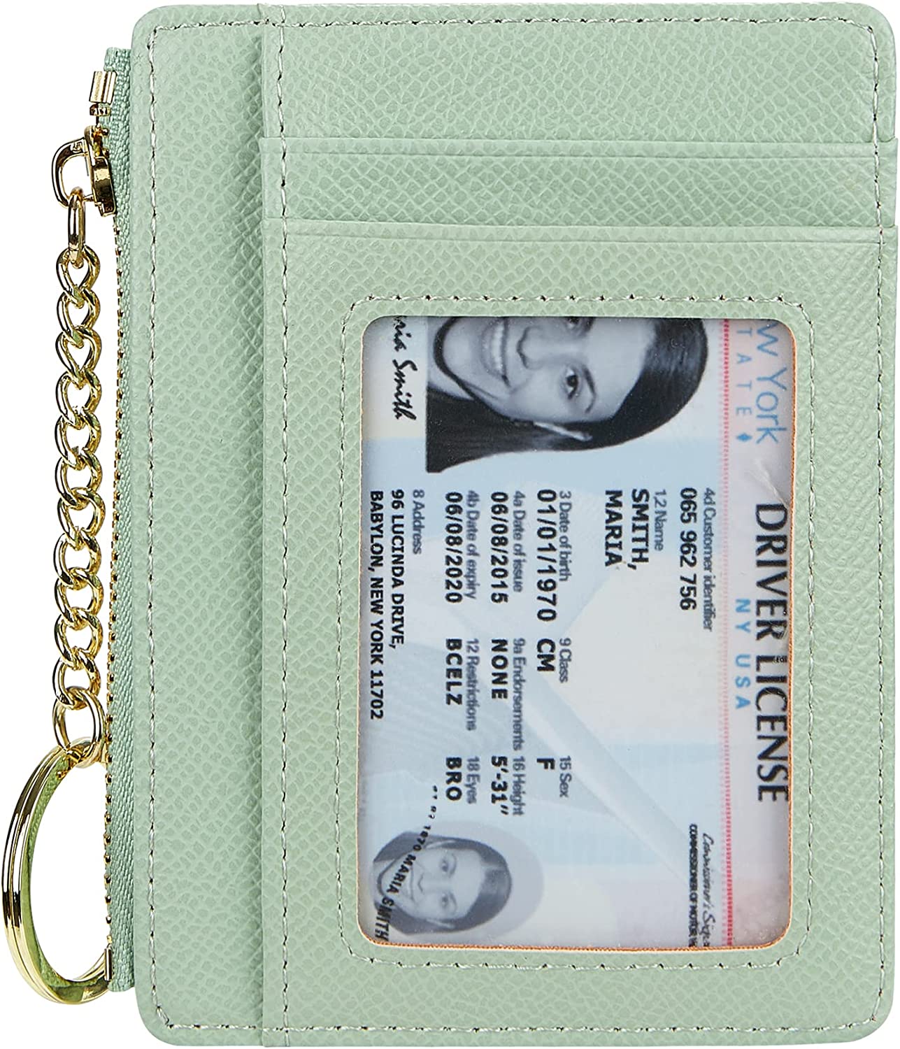  seavilia Blue Card Holder Keychain Wallet for Women