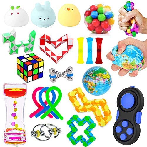 21 Pack Sensory Fidget Toys Set，Stress Relief Hand Toys for Adults Kids ADHD A 