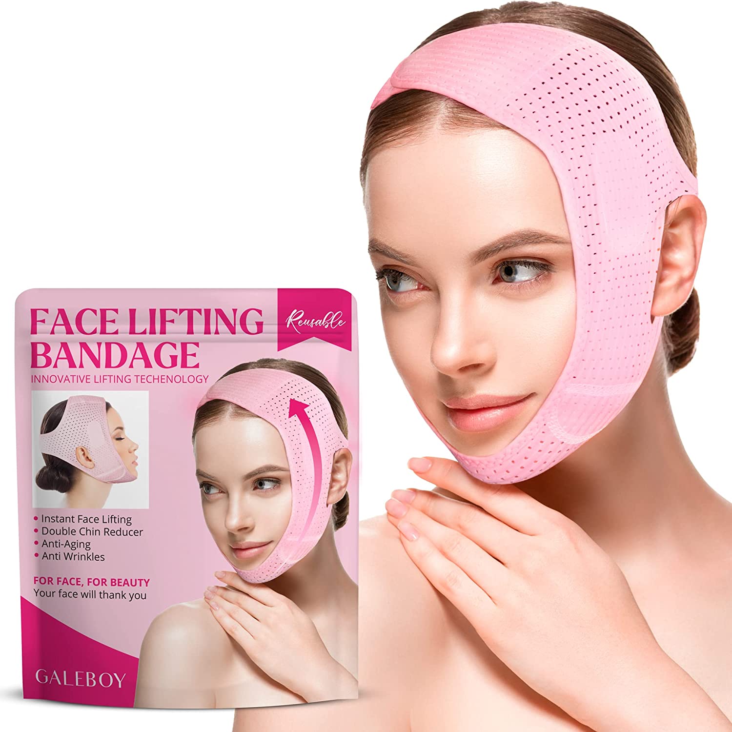  EDCBMB Double Chin Reducer, Face Slimming Strap, V Shaped Mask  Eliminator, Remover,Tape,Belt for women, Anti- Wrinkle Face Mask, Lifting  Bandage for Shaggy Skin : Beauty & Personal Care