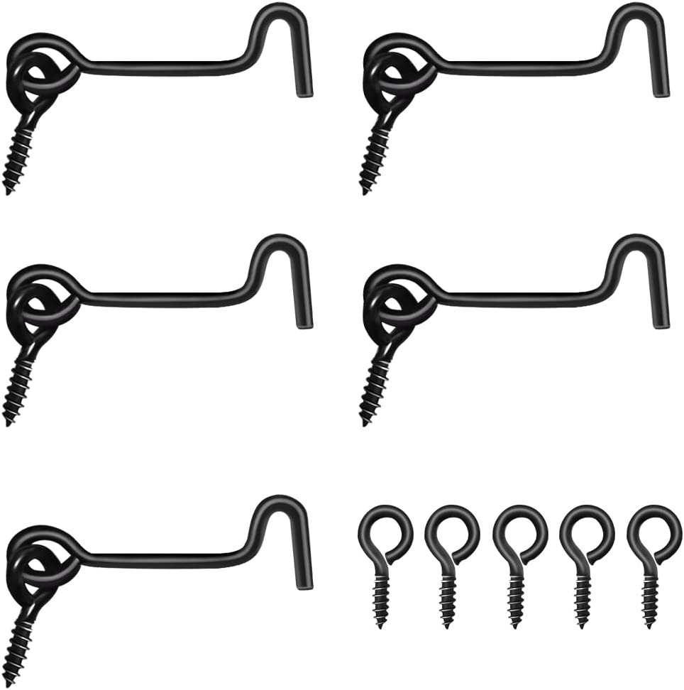 Wideskall Zinc Plated Wire Gate Hook and Eye Latch with Spring