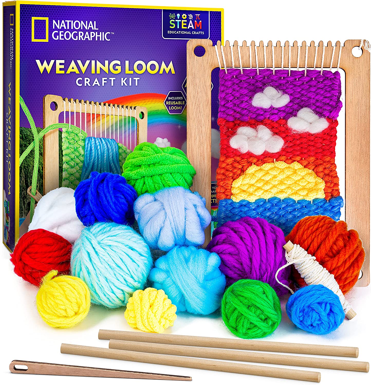 PREBOX Weaving Loom Kit Toys for Kids and Adults, Potholder Loops Crafts  for Girls Ages 6 7 8 9 10 11 12, 7 Pot Holder Loom Knitting Kits and Gifts