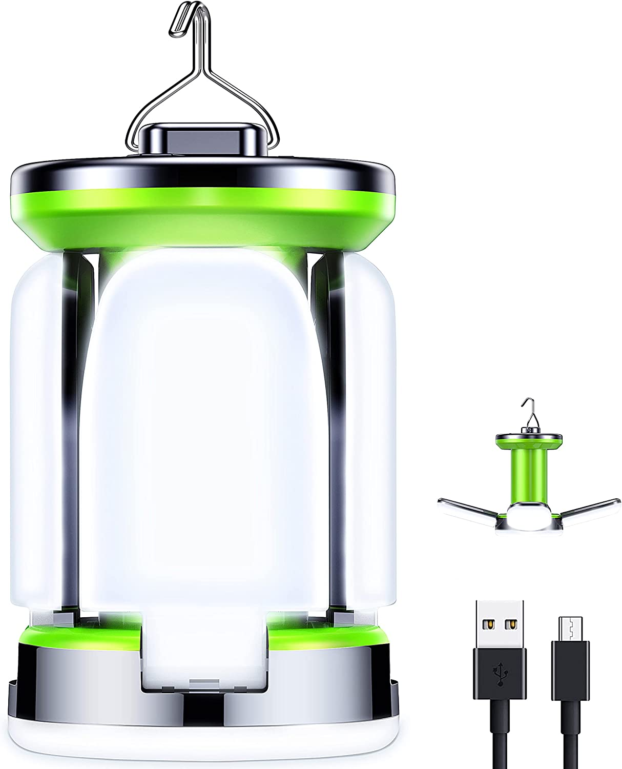 Consciot led camping lantern rechargeable, consciot camping lights, 1000lm,  4 light modes, 4400mah power bank, ipx4