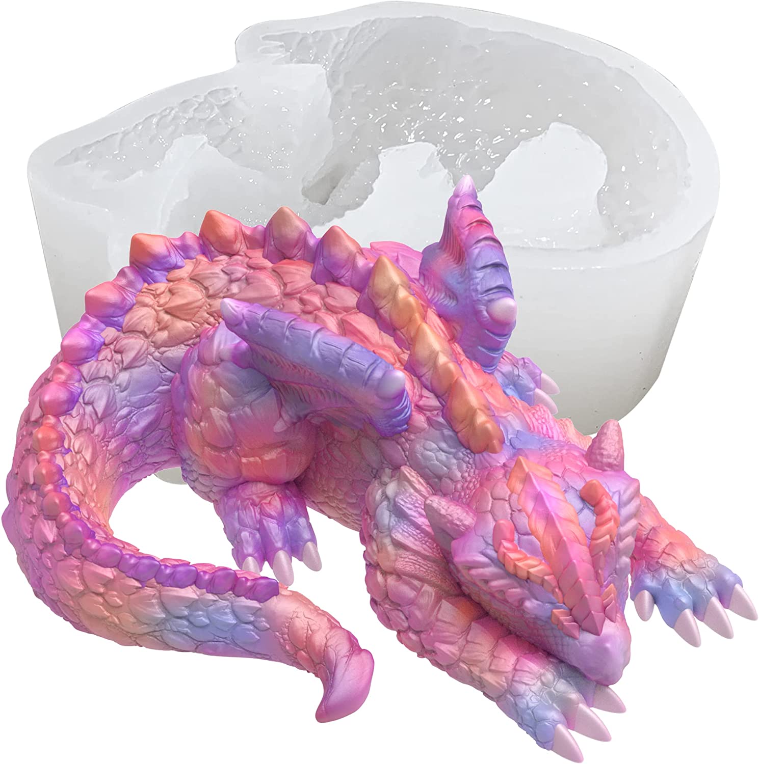 3D Large Dragon Head Silicone Molds for Epoxy Resin Cake Decorating Soap  Concrete Cement Polymer Clay