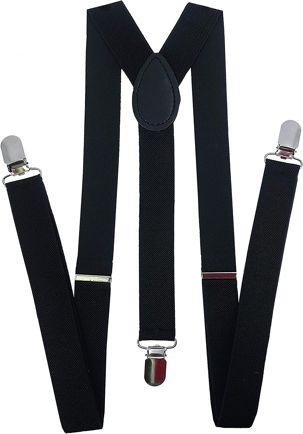 MENDENG Mens Suspenders Silver Swivel Hook Adjustable Heavy Duty