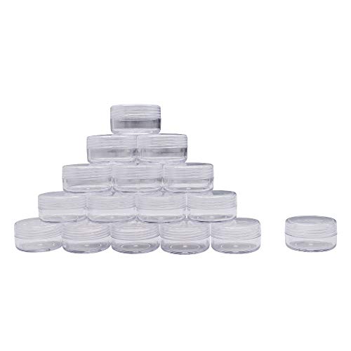 ZEJIA Sample Containers Tiny Sample Jars with Lids 3 Gram Cosmetic  Containers with lids Clear Lip Balm Containers (25 Pieces) 3g-25 Count