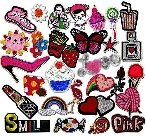 Edgy Iron On Patches for Clothing - By The Carefree Bee | Set of 12 Cool  Punk Patches for Jeans, Jackets and Clothes | Trendy Hippie Embroidery Sew  On