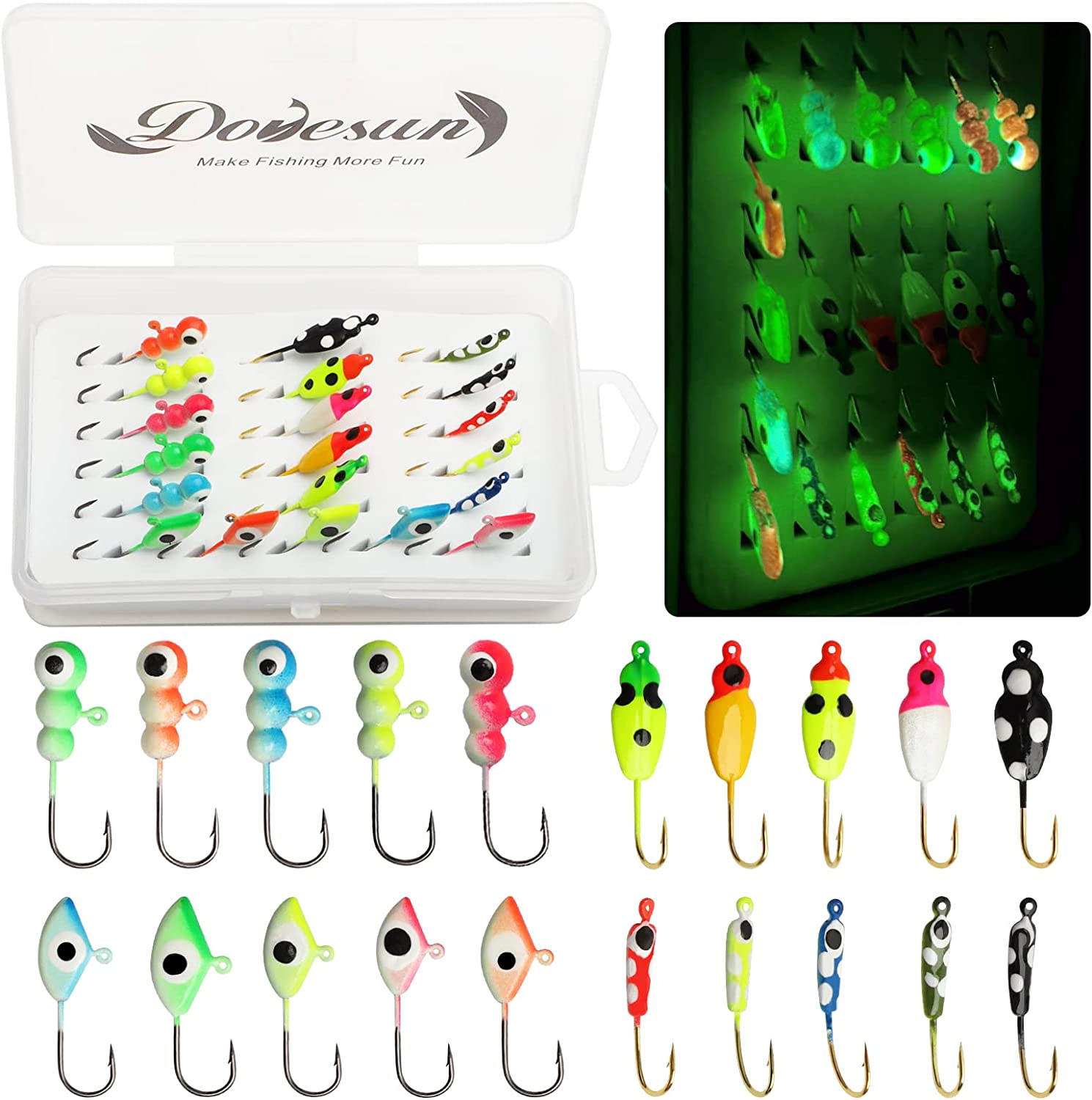 Wild.life 4.8cm 50pcs/lot Luminous Green Trout Bass Crappie Scented Micro Fishing Bait Soft Lure Worms Glow Shrimps