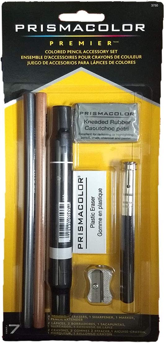  Prismacolor Premier Pencil Sharpener 1786520 with PC1077  Colorless Blender Pencils, 2 Piece