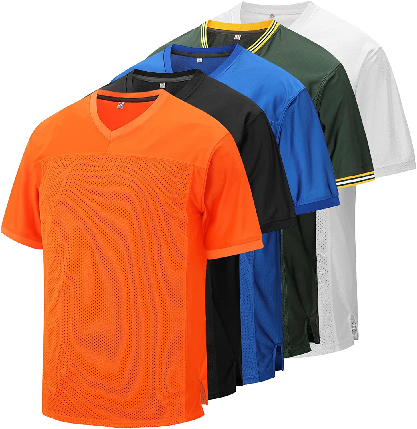  DEHANER Black/Orange Gradient Blank Football Jersey