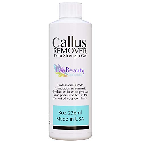 Lee Beauty Professional Callus Remover Extra Strength Gel (8 oz) and Foot Rasp Spa Kit