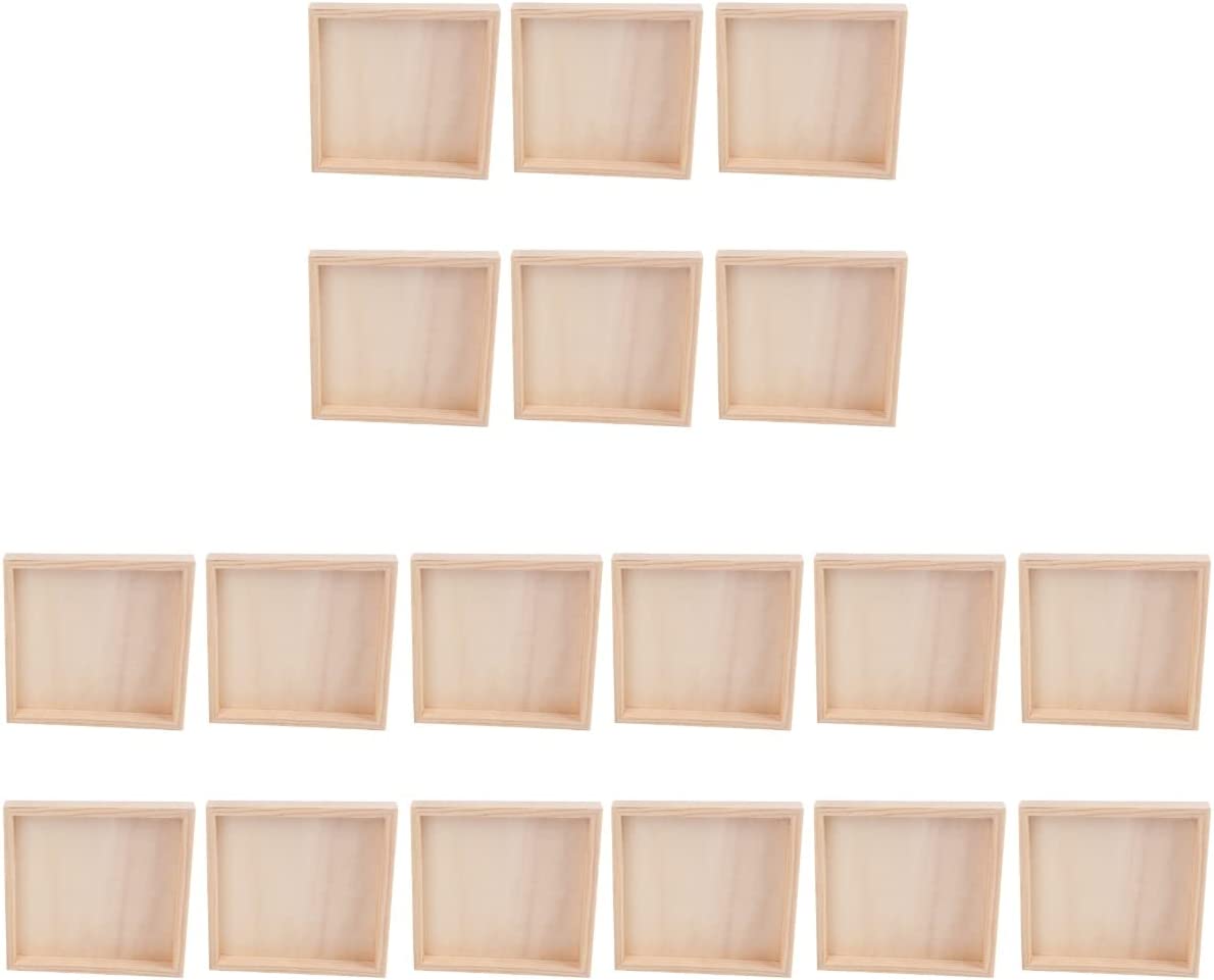 6pcs Unfinished Wood Trays,Creative Puzzle Blocks DIY Tray,Natural Wood Art  Boards for Painting, Drawing & Art Crafts