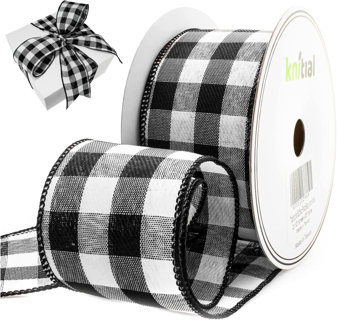 NOYI TRAXD Gingham Ribbon 25 Yard Each Roll 100% Polyester Woven Edge  (3/8-Inch, Red)