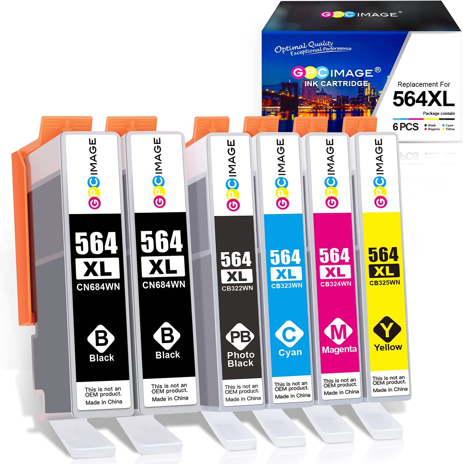 GPC Image Compatible Ink Cartridge Replacement for HP 564XL 564 XL ink use  with DeskJet 3520 3522 Officejet 4620 Photosmart 5520 6510 6515 6520 7520