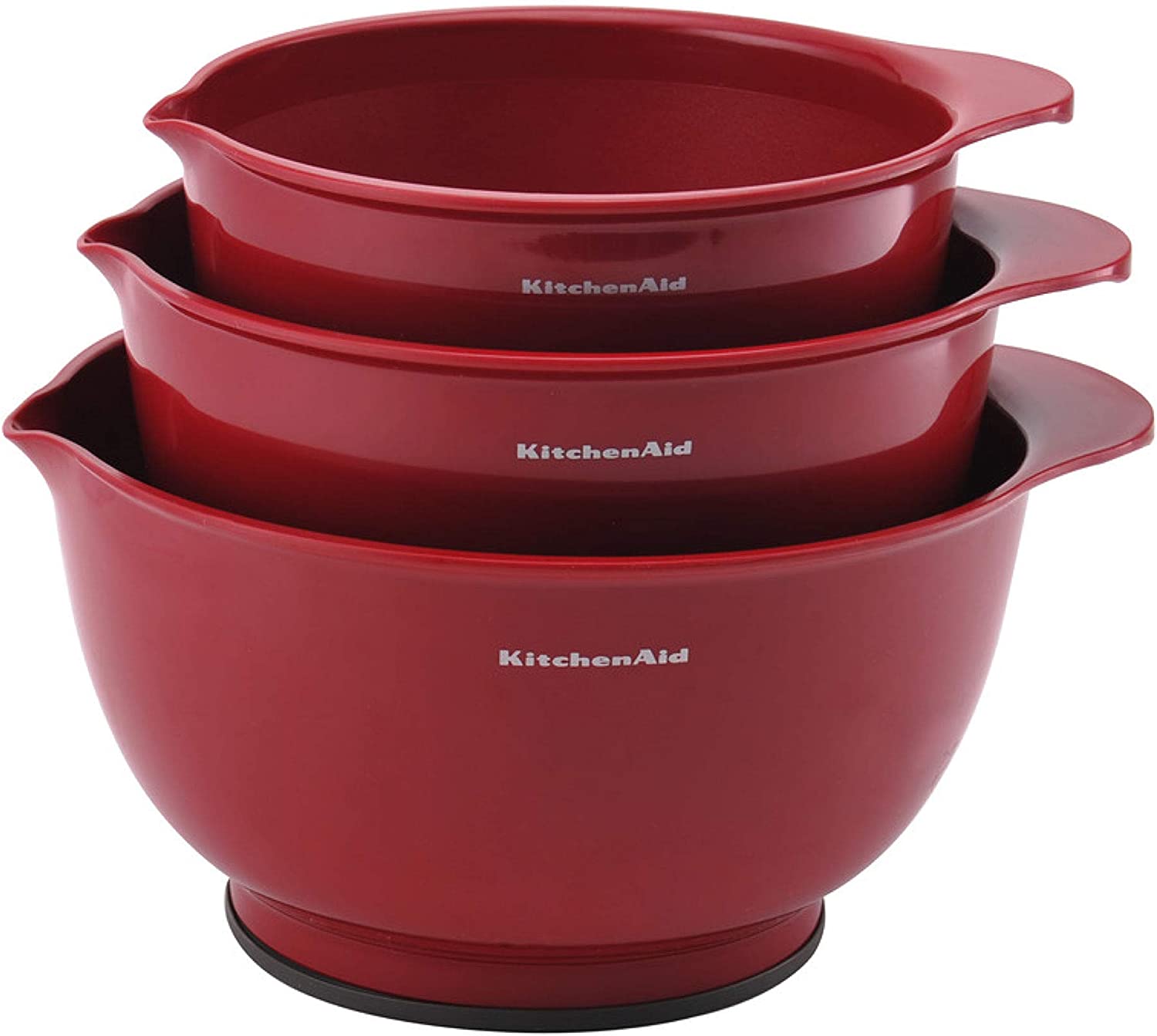  Rorence Mixing Bowls with Lids Set: Stainless Steel Mixing Bowls  with Handles, Non-Slip Bottom & Pour Spout - Red, 3 quarts: Home & Kitchen