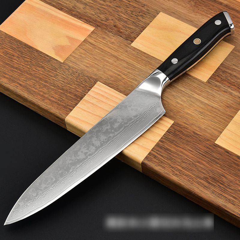 Wholesale Kitchen Knife Black Color Wood Side Dish Cutting Damascus