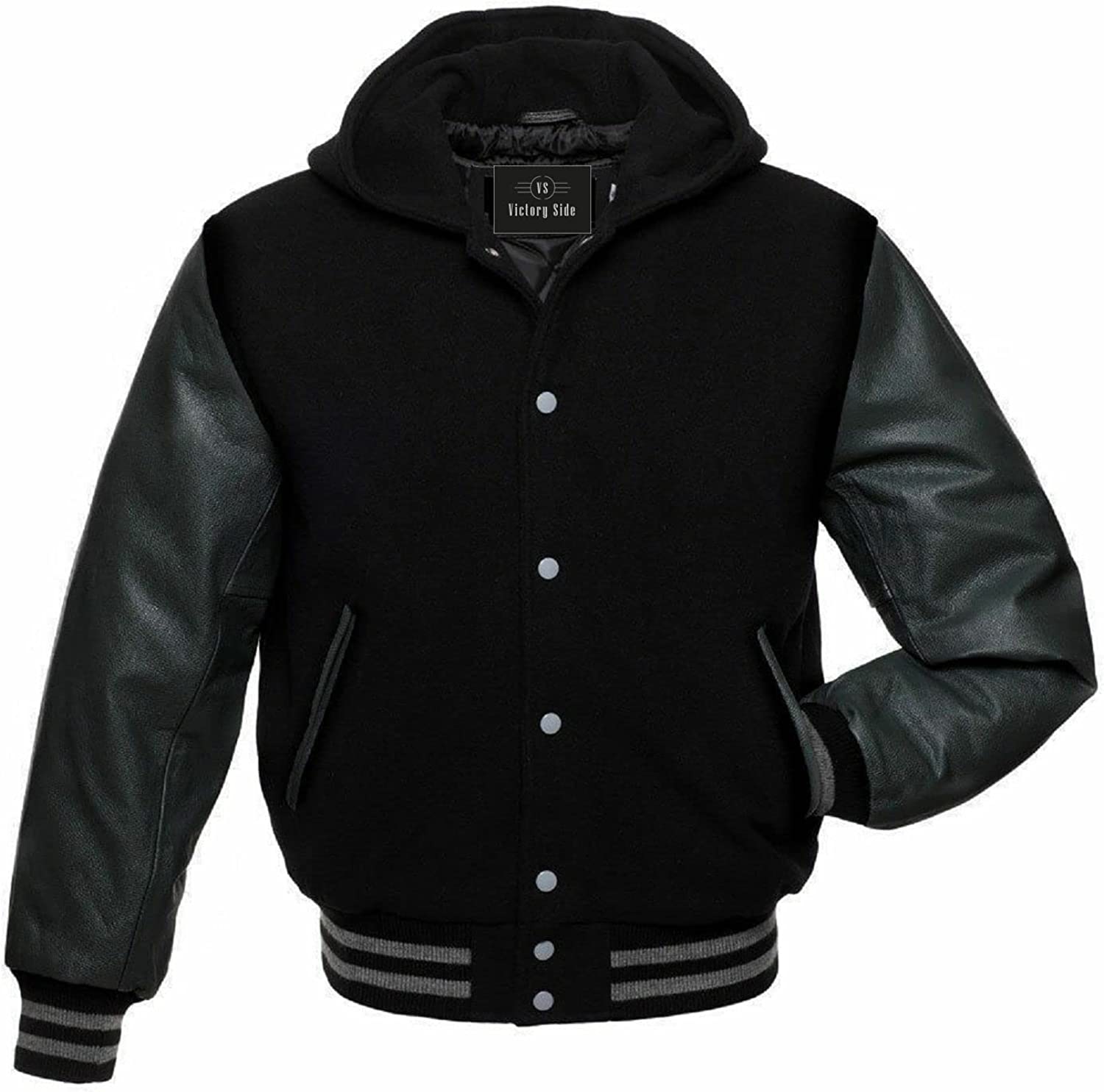 GENZ Mens Varsity Jacket Faux Leather Sleeve and Wool Blend Letterman  College Varsity Jackets at  Men’s Clothing store