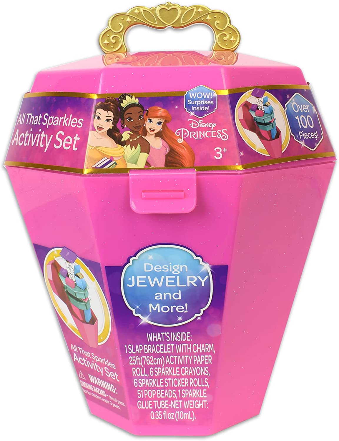 Make It Real Disney Princess 5 in 1 Activity Tower - Disney Princess  Jewelry Making Kit with Storage - Disney Princess Craft & Activity Set for  Kids 