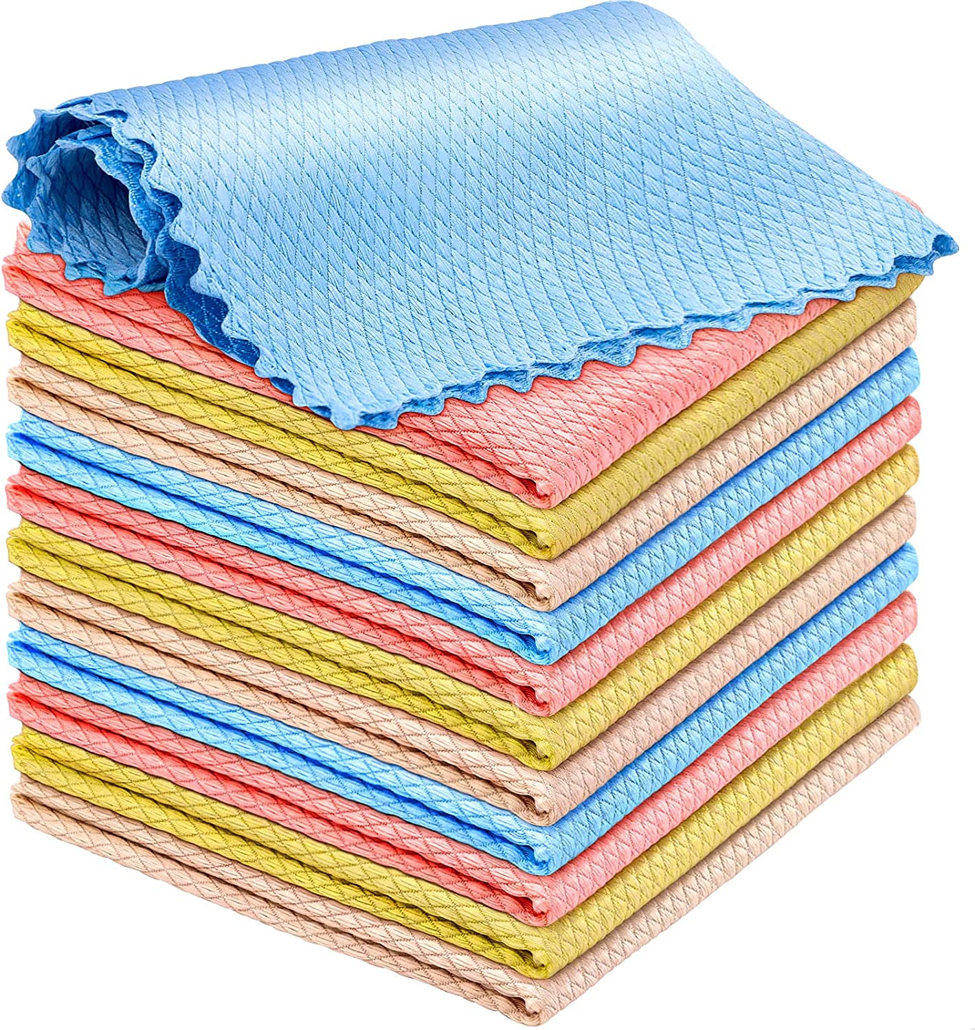 JOYMOOP Microfiber Cleaning Cloth, Kitchen Towels for Dish Drying Washing,  Absorbent Streak Free Lint Free Rags for Cleaning, Reusable and Washable