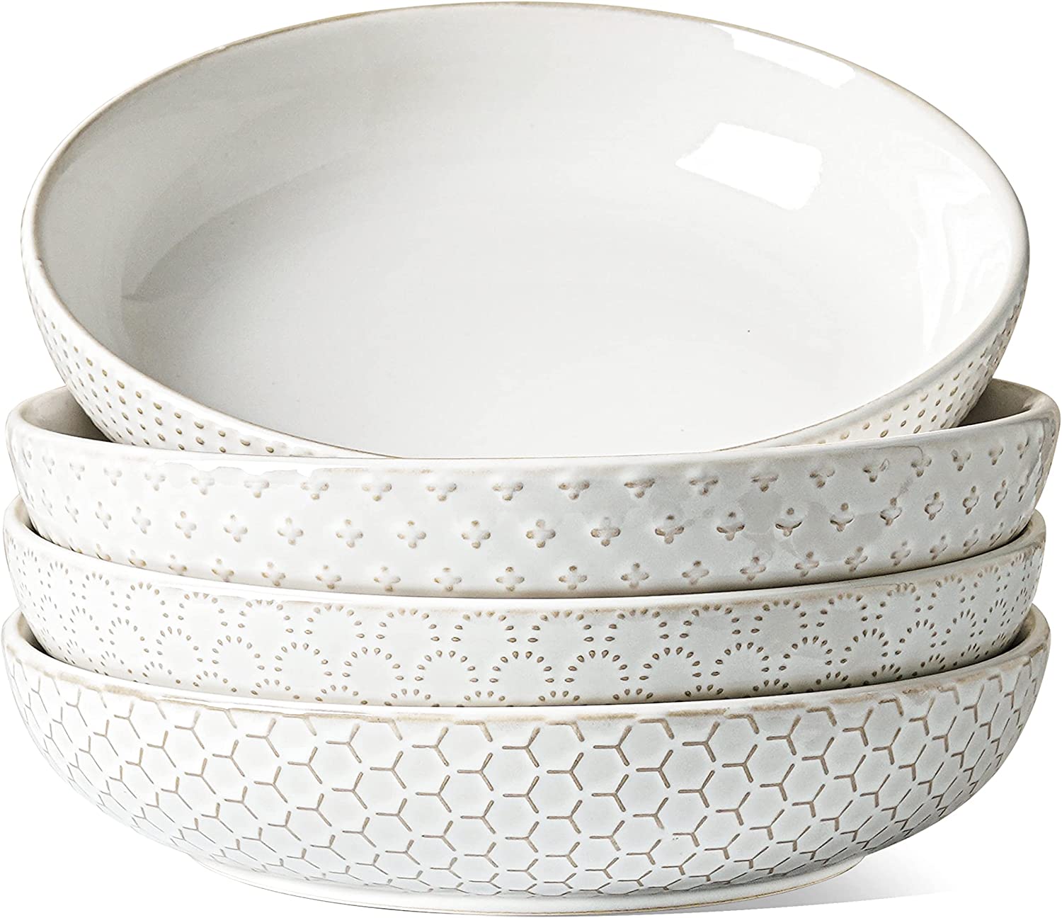 LE TAUCI Pasta Bowls 32 Ounce, Ceramic Salad Bowl, Large Serving Bowl Set -  Set of 4, Red - Yahoo Shopping