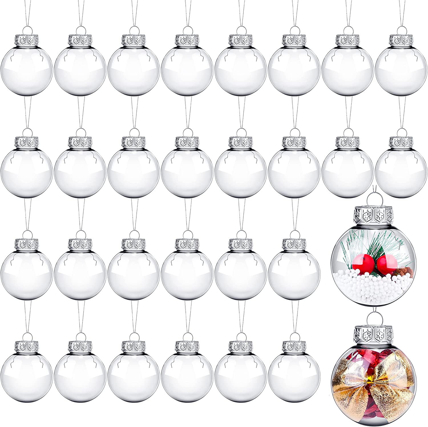  Neioaas 2.36Inch Clear Plastic Balls Ornaments - DIY Fillable  Christmas Ornaments Balls, 12 PCS Clear Plastic Ornament Balls for Christmas,  Halloween, Birthday, Wedding Decorative, Crafts Decorative : Home & Kitchen