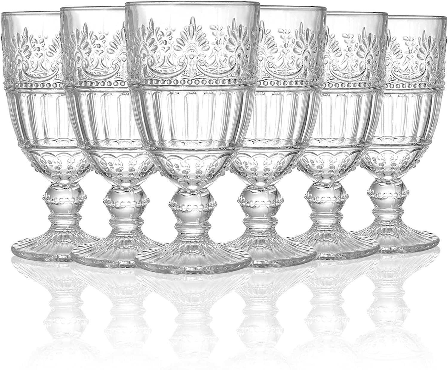 wookgreat Crystal Drinking Glasses, Set of 8 Durable Glass Cups-4 Clear