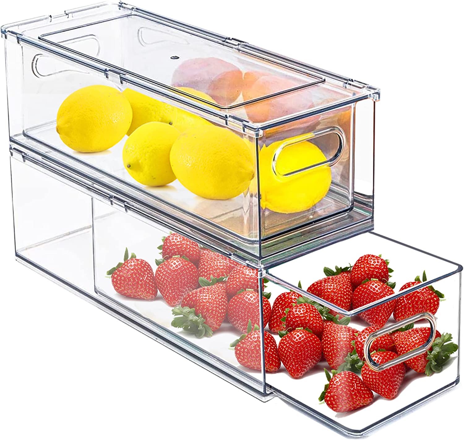 Utopia Home Set of 6 Fridge Organizer - Includes 6 Refrigerator Organizer  Bins (5 Drawers & 1 Egg Holder) - Storage Bins for Freezers, Countertops  and