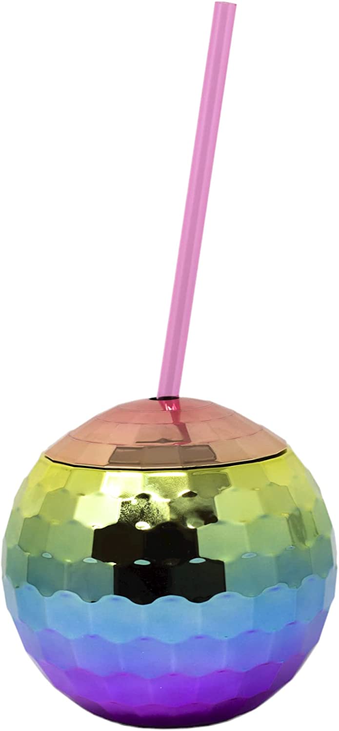 Disco Ball Cups with Lids, Straws, Name Tags, Cocktail Cups for  Bachelorette Party, Disco Ball Sipper Cups for Vacation, New Years' Eve  Disco Ball Cups for Party Bulk, Gold 